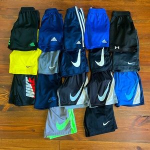Bundle of boys Nike, Adidas & Under Armor shorts